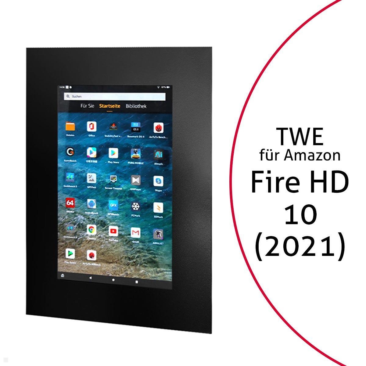 TabLines TWE100B Tablet Wandeinbau für Amazon fire HD 10 (2021), schwarz