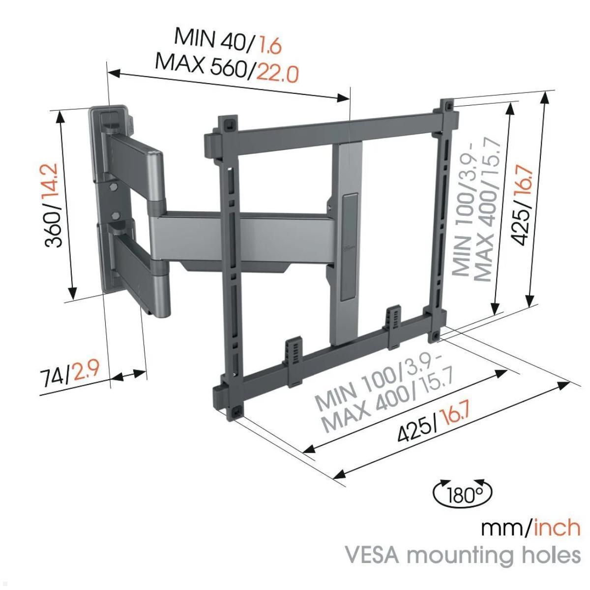 Schwenkbare TV Wandhalterung  32 bis 65 Zoll Vogels TVM 5445, Maße