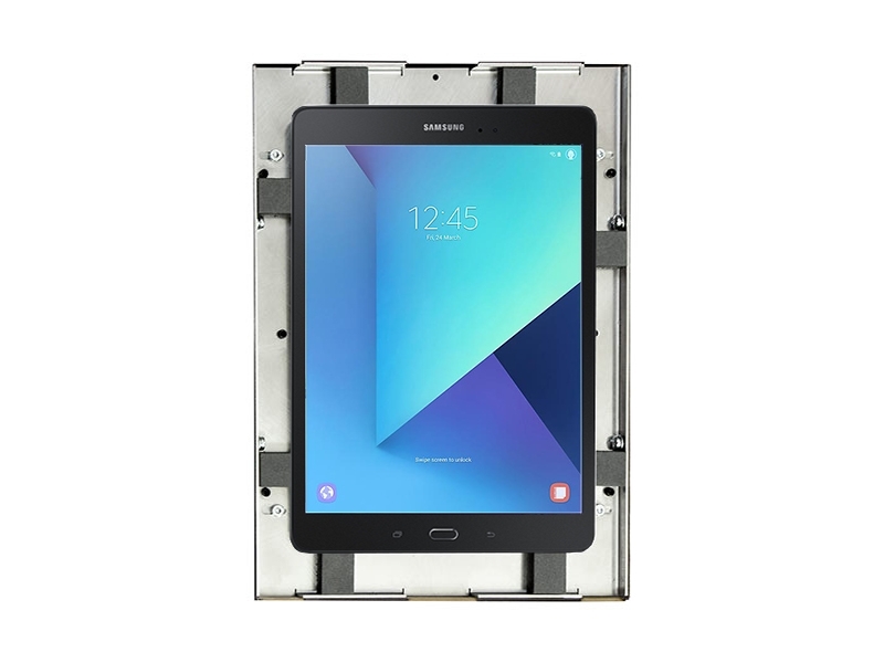 TabLines TWE038S Tablet Wandeinbau für Samsung Tab S3 9.7, silber Front ohne Rahmen