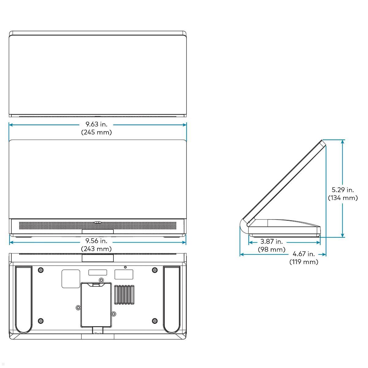 Crestron Tisch-Touchscreen 10,1 Zoll (TS-1070-W-S), technische Daten