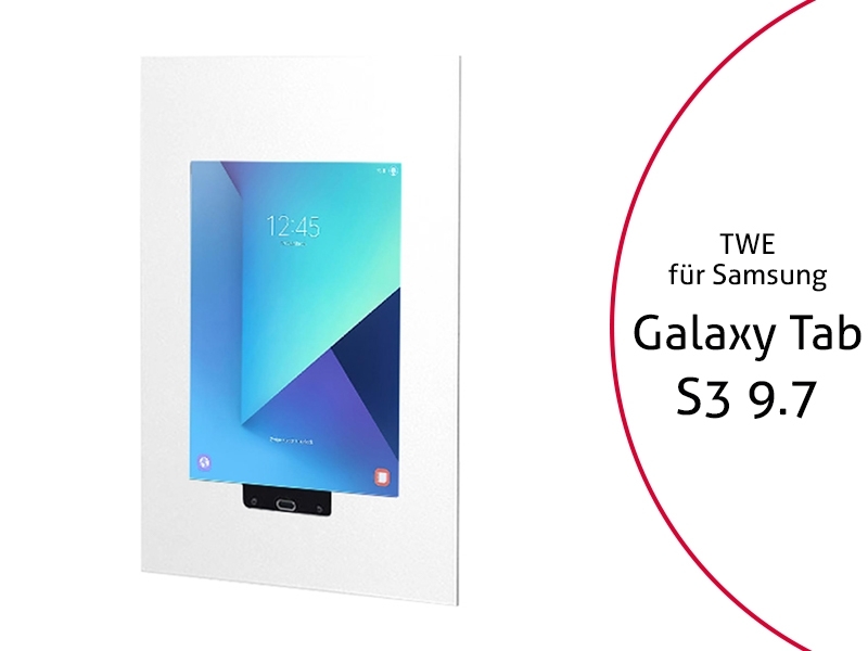 TabLines TWE039W Tablet Wandeinbau für Samsung Tab S3 9.7 HB, weiß