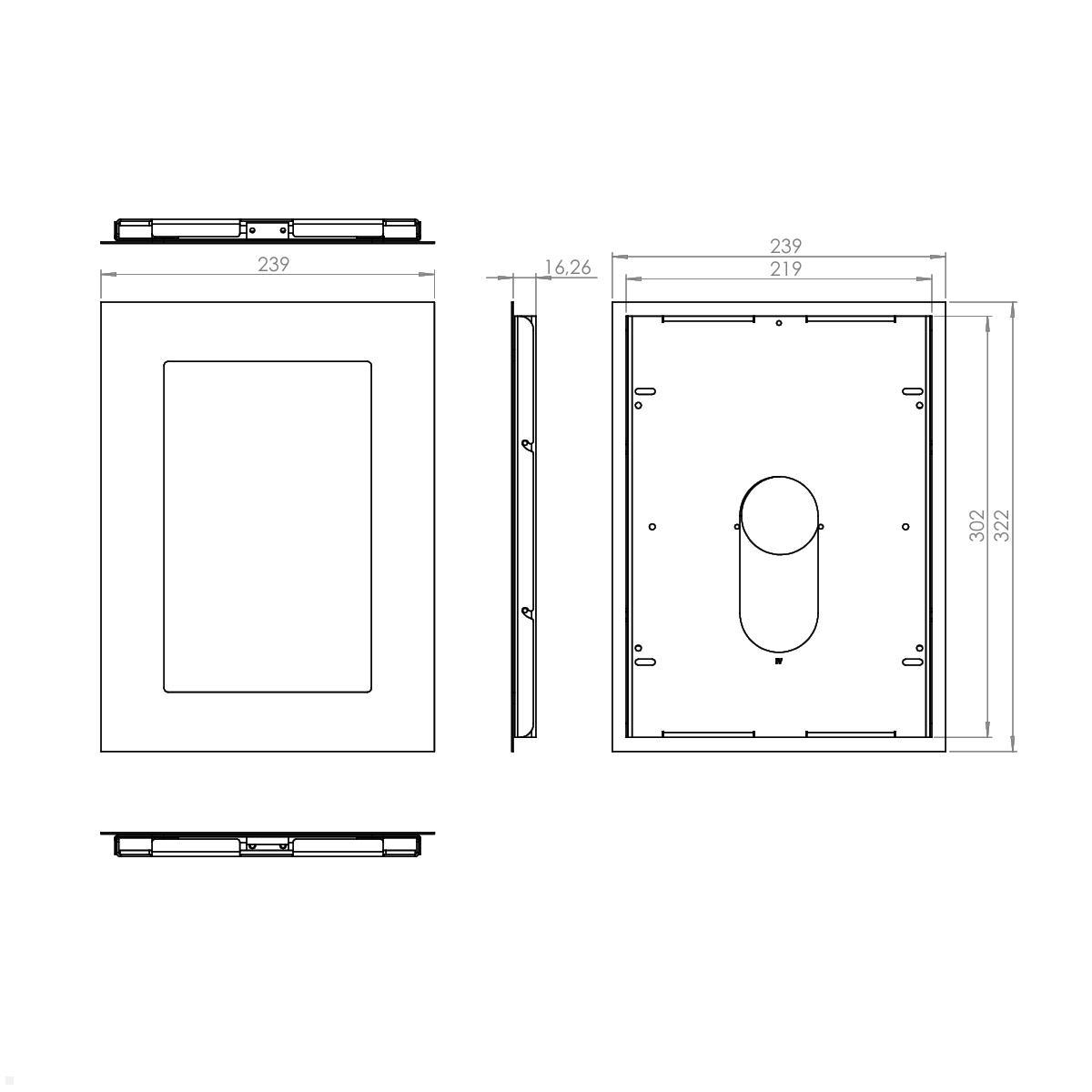 TabLines TWE104S Tablet Wandeinbau für Samsung Tab S8 11.0, Zeichnung