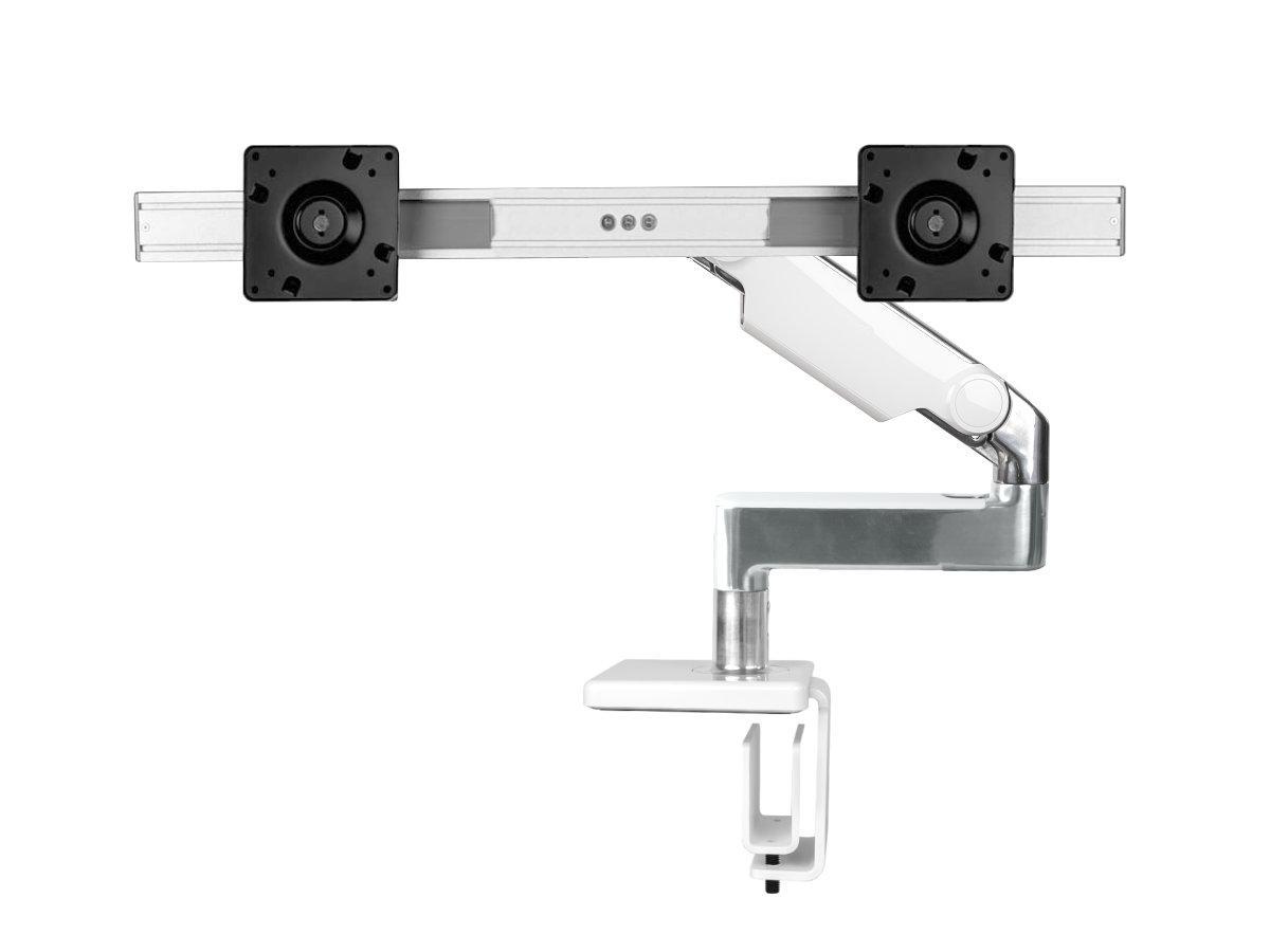 Humanscale M8.1 Dual Monitorhalter für USM Tische, weiß Vorderansicht