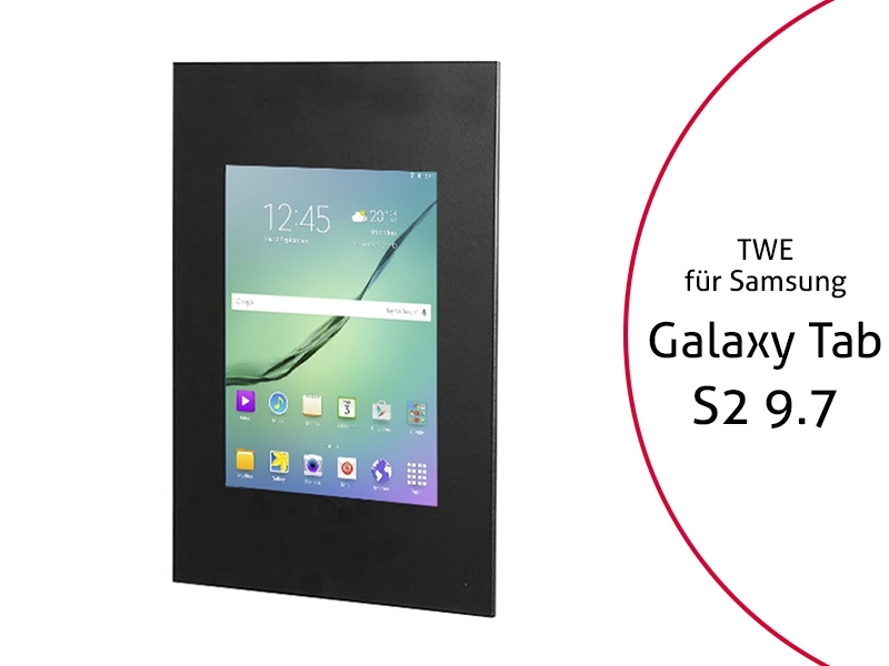 TabLines TWE019B Tablet Wandeinbau für Samsung Tab S2 9.7, schwarz