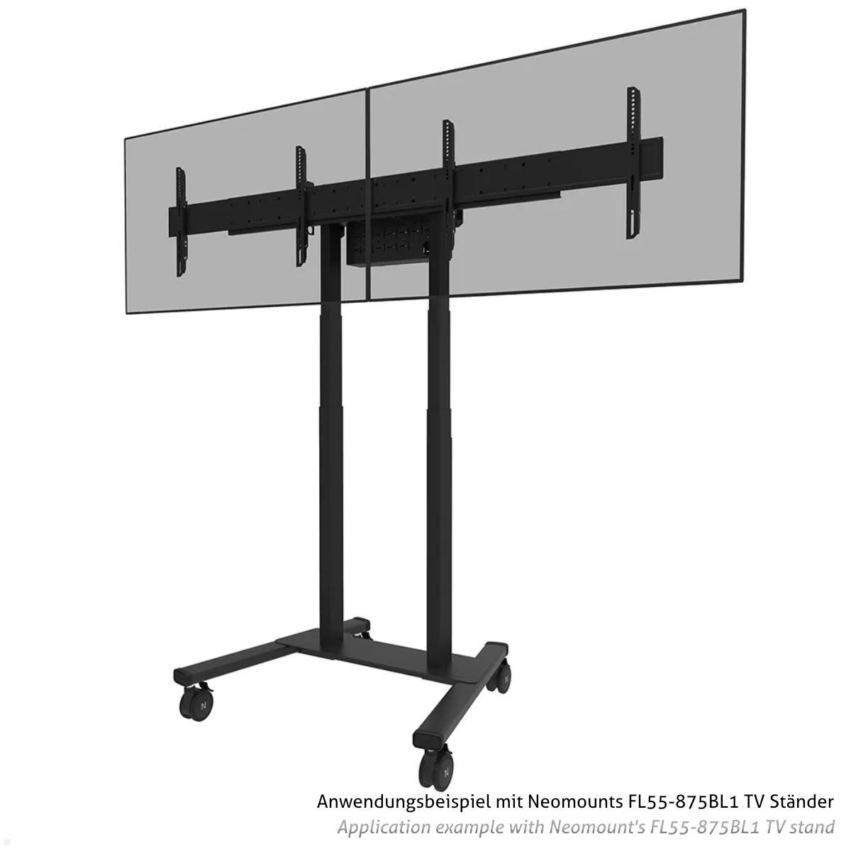 Neomounts ADM-875BL2 Zubehör VESA Adapter für Monitorhalter auf 2 Monitore, schwarz Anwendung mit Neomounts TV Ständer