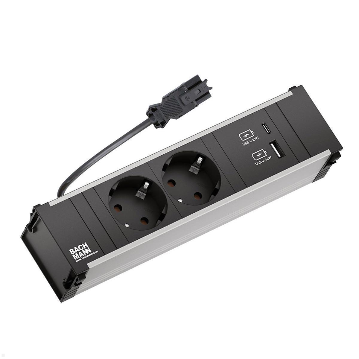 Bachmann CONI Modulträger 3-fach 2x Steckdose 1x USB-Charger A/C (912.233)