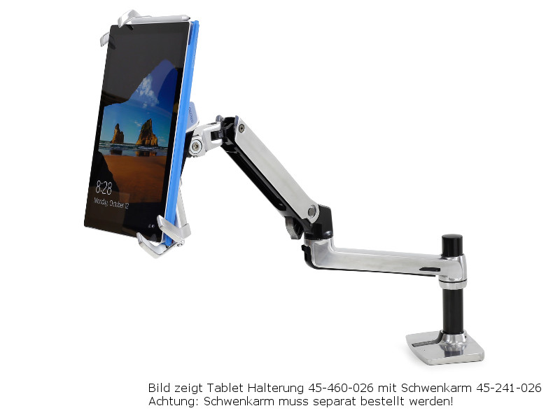 Ergotron 45-460-026 verschließbare Tablethalterung mit Schwenkarm und Tablet