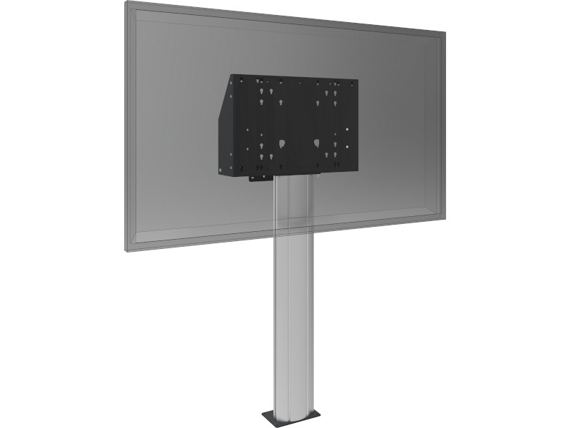 SmartMetals Boden-Wandsäule 1400 mm für Touchscreens bis 135 kg Montagebeispiel mit Monitor