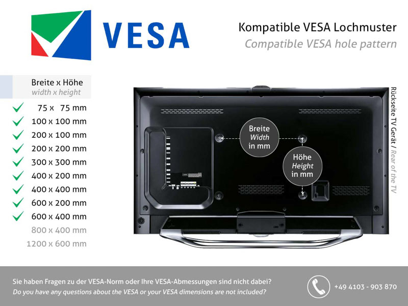 edbak STD01 Flatscreen Monitor Bodenständer VESA Standard