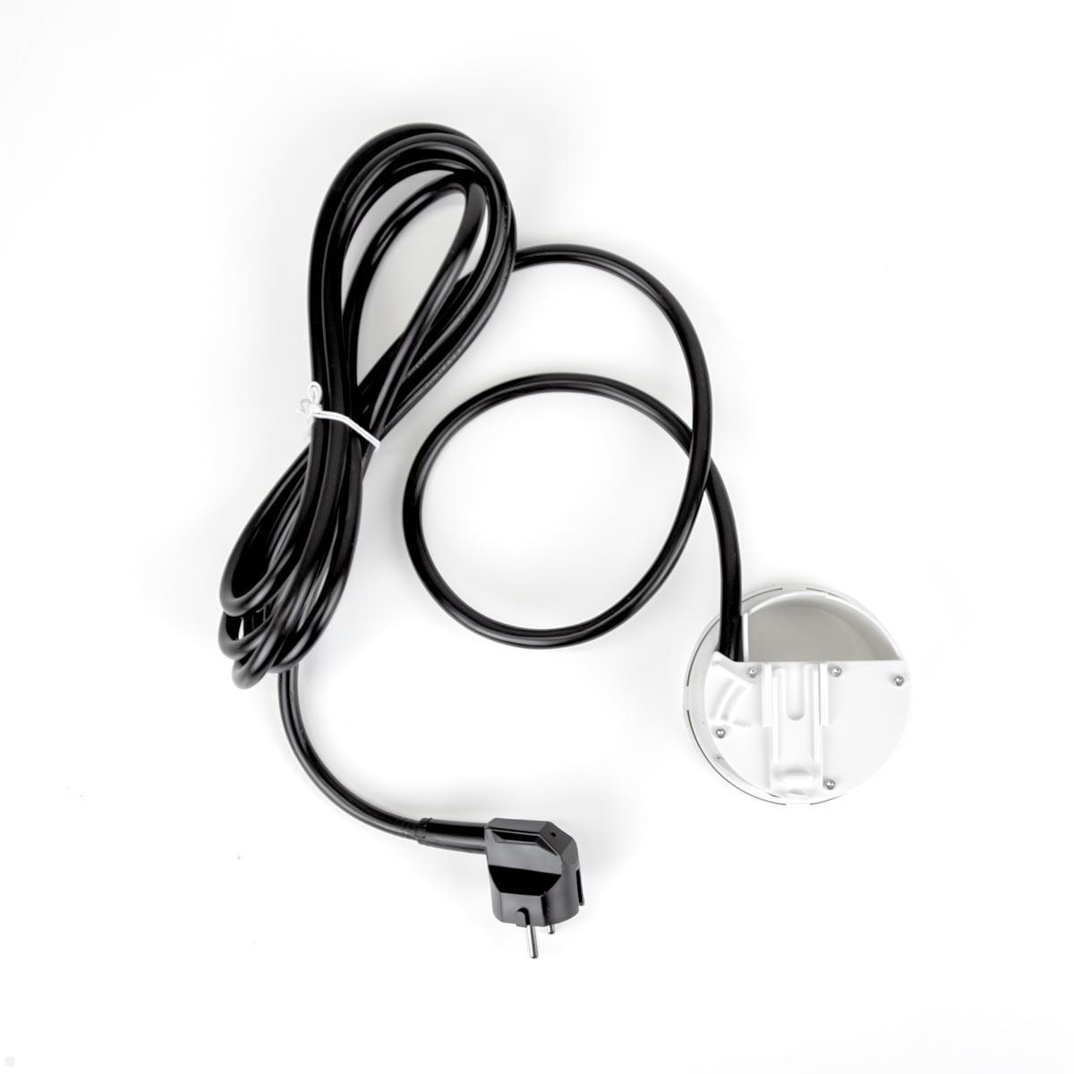 Novus Clu Plus C Monitorhalter mit Einbausteckdose USB-Charger A/C, Ansicht Rückseite Einbausteckdose