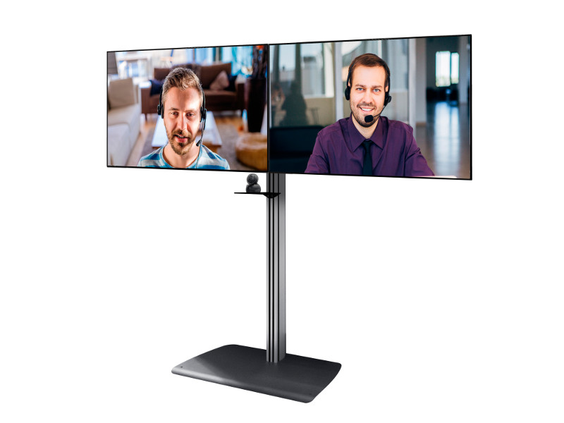 B-Tech BTF845/BS System X Dual VC Display Ständer 47"-55" silber