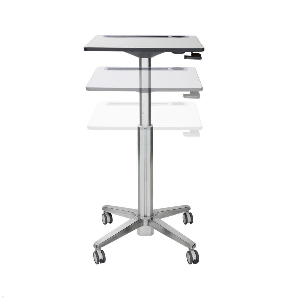 Ergotron LearnFit mobiler Steh-Sitz Tisch 740-1140 mm (24-547-003), silber, höhenverstellbar