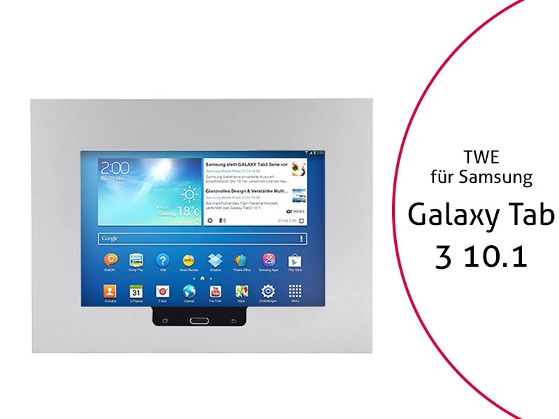 TabLines TWE005S Tablet Wandeinbau für Samsung Tab 3 10.1 HB, silber