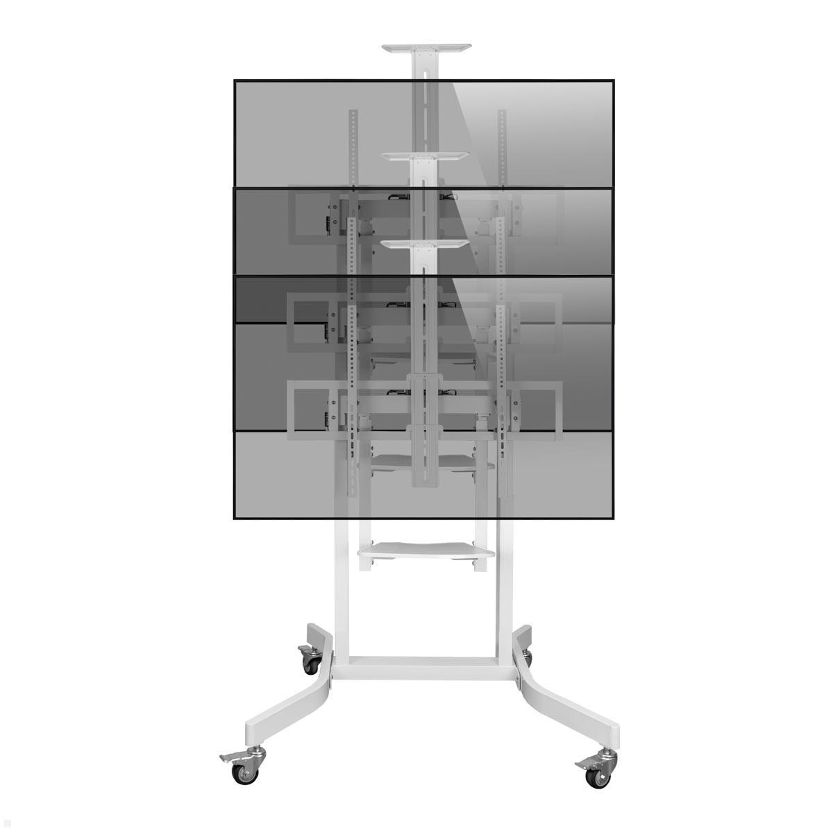 MonLines MBS012W Elektrischer Monitorständer auf Rollen mit Ablage bis 98 Zoll Fernbedienung programmierbar