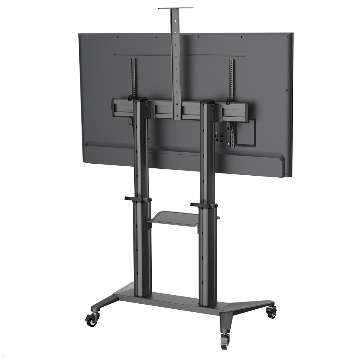 PureMounts PDS-0012C TV Ständer mit Rollen bis 90 Zoll, Rückansicht