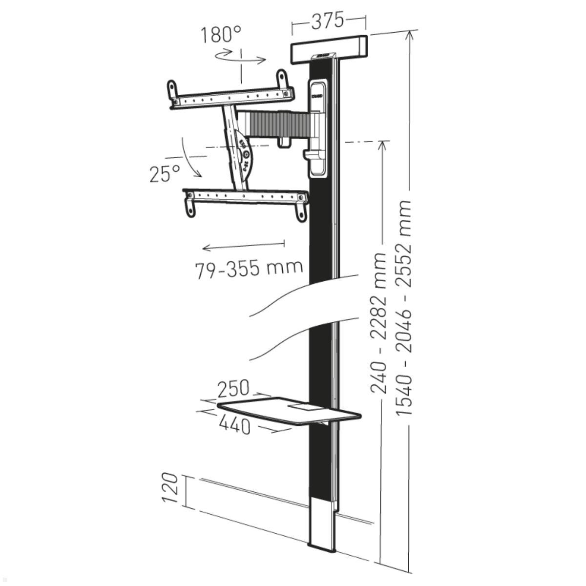 Erard EXOSTAND PRO TV Wandhalterung bis 85 Zoll, Funktionen