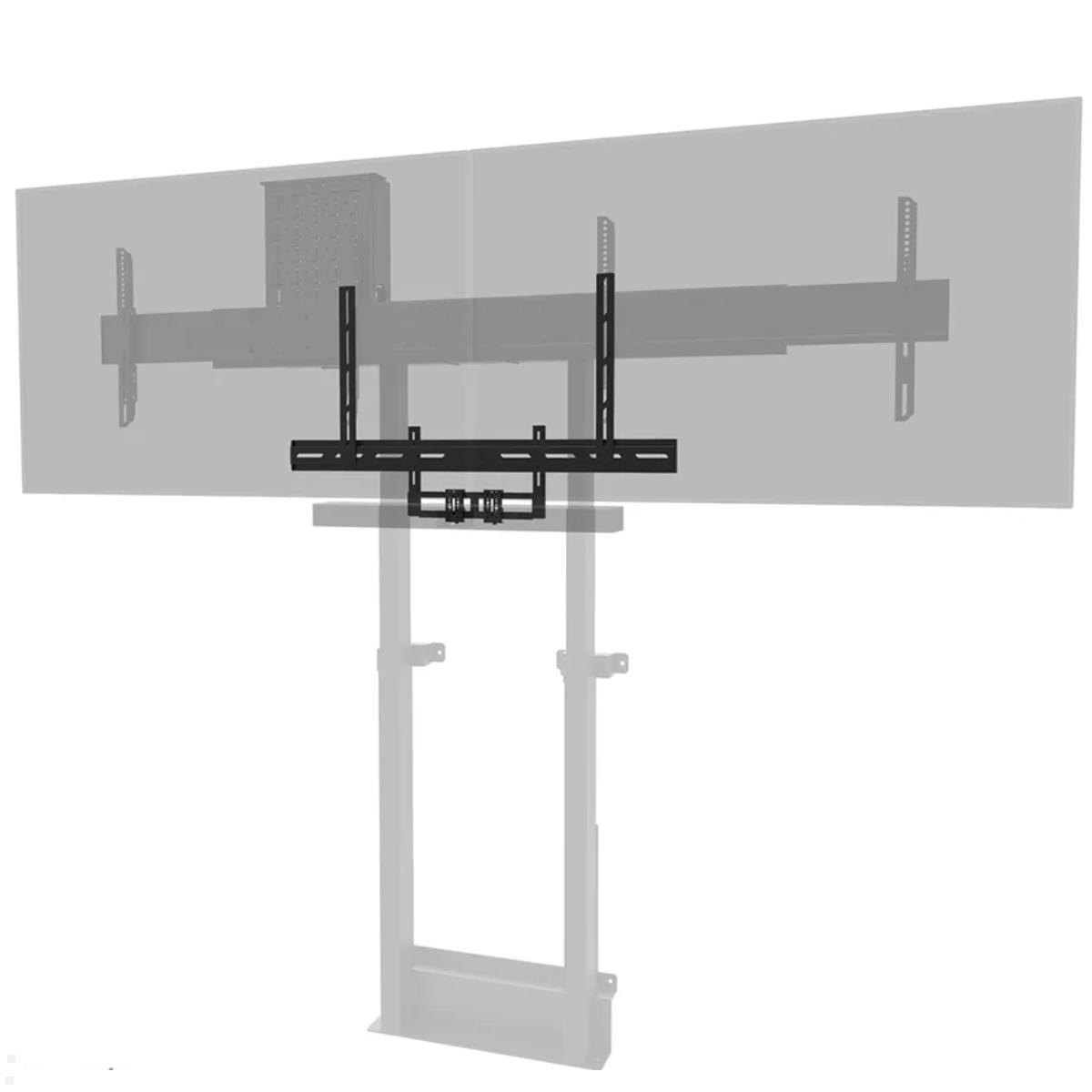 Neomounts AV2-500BL Halterung Videobar, PTZ-Cam und Soundbar, Ansicht mit zwei Monitor (optionales Zubehör)