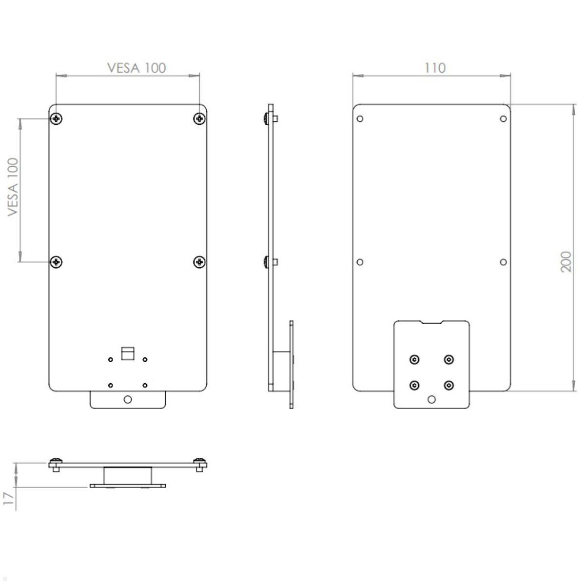 MonLines V094 VESA Adapter für HP M24h, M27h, Technische Zeichnung