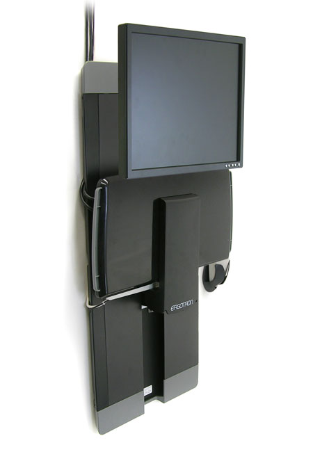 Ergotron StyleView Vertical Lift Monitor Wandhalterung höhenverstellbar schwarz (60-609-195), platzsparend