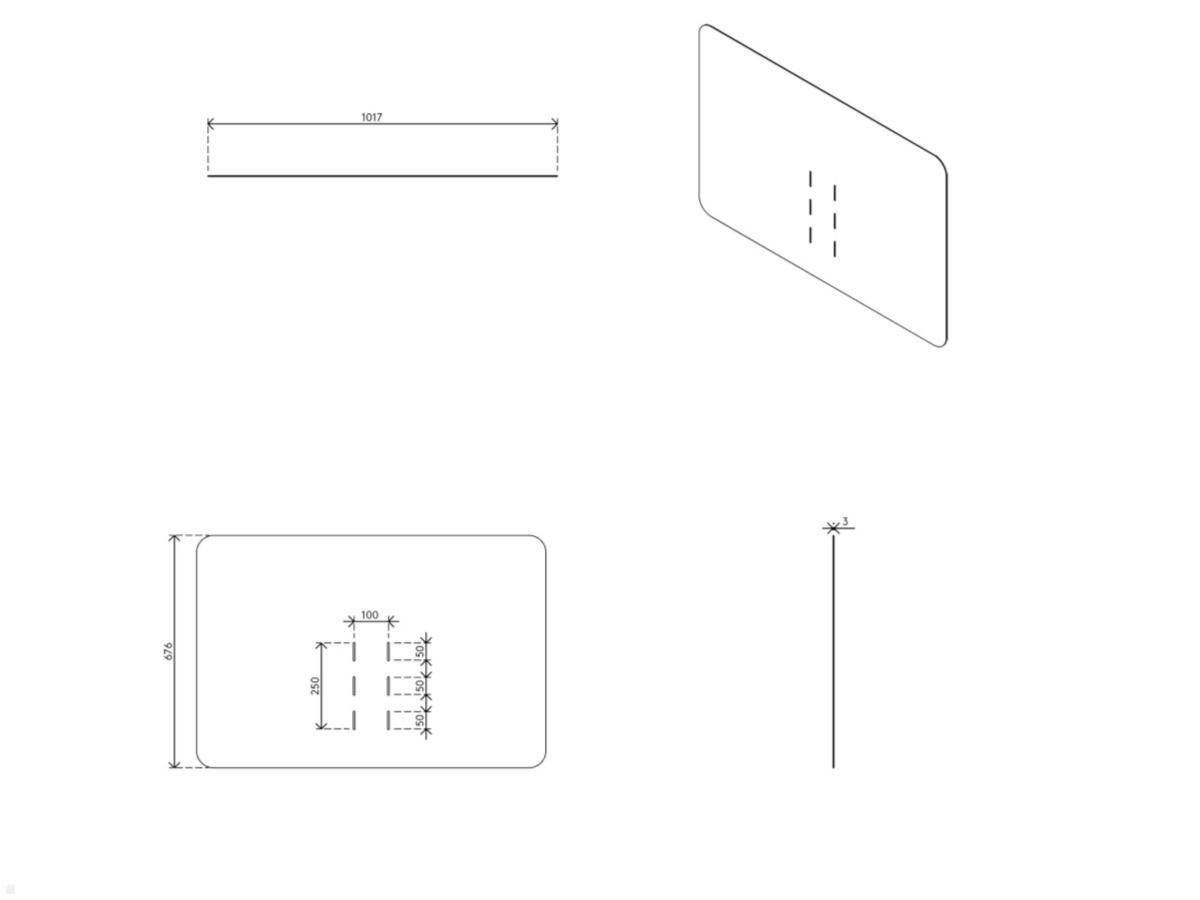 Dataflex Addit Acryl Schutzscheibe / Spuck Schutz an VESA 100x100 (44.310) technische Zeichnung