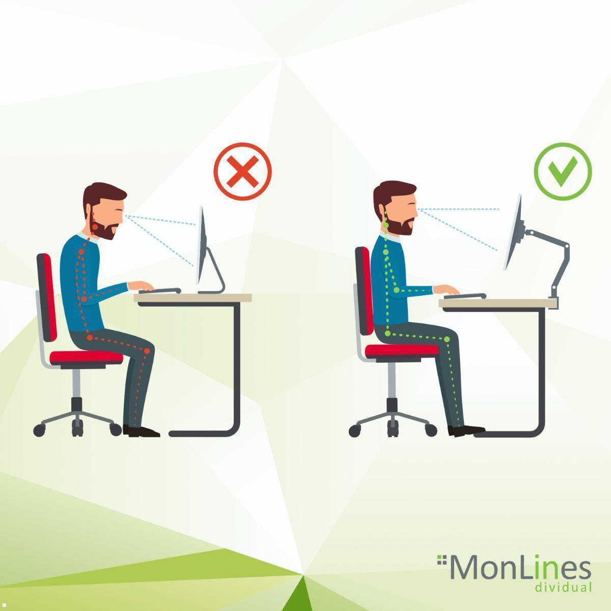 MonLines MTH015B Monitorhalter für 3 Monitore nebeneinander bis 27 Zoll Ergonomie am Arbeitsplatz