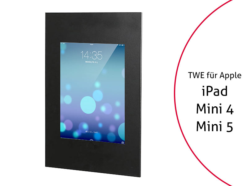 TabLines TWE014B Tablet Wandeinbau für Apple iPad Mini 4 + Mini 5, schwarz