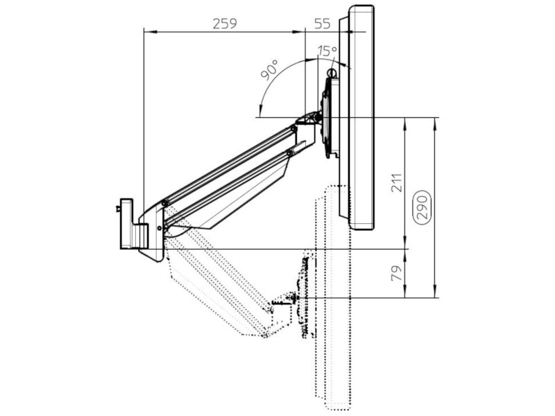 Novus Clu SlatWall Monitorhalterung schwenkbar, weiß (990+1071+000) Funktionen