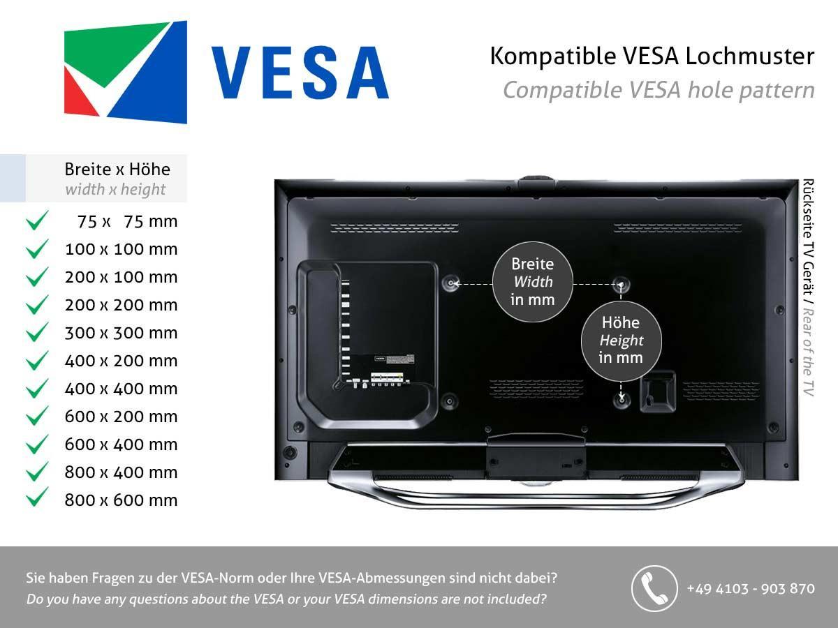 MonLines MWH012B flache TV Wandhalterung 42-100" abschließbar, schwarz VESA Standard