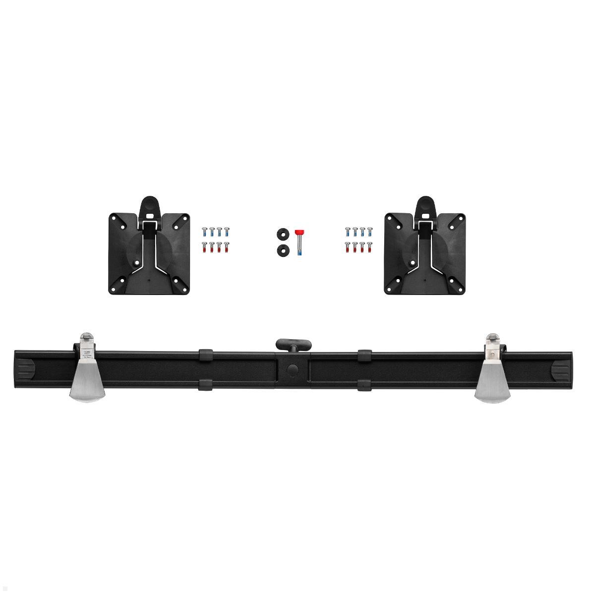 Monitorhalterung für 2 Monitore CBS Ollin in Silber mit VESA, Crossbar