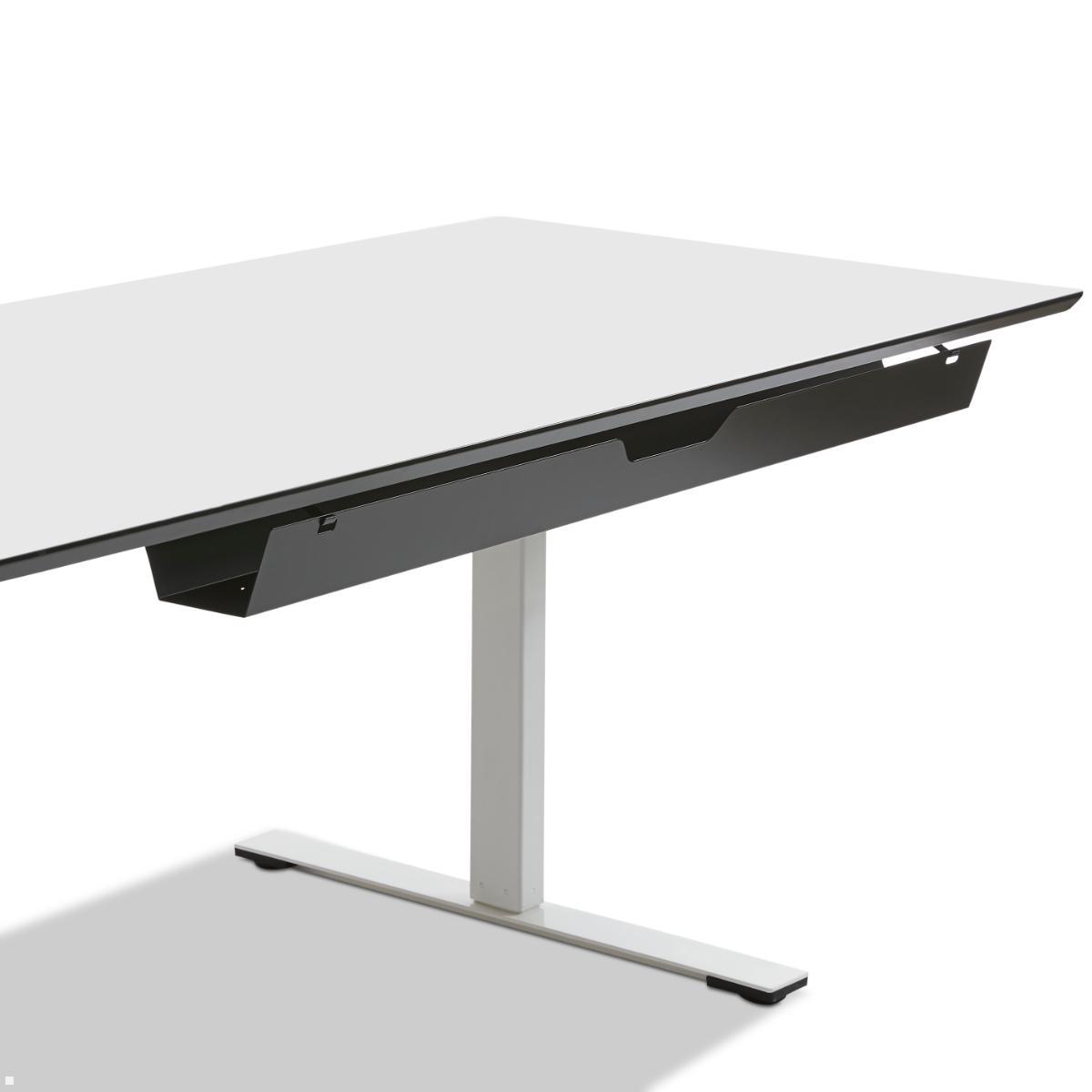 TecLines TKK009B Kabelkanal Schreibtisch aufklappbar 115 cm, schwarz, Anwendungsbeispiel