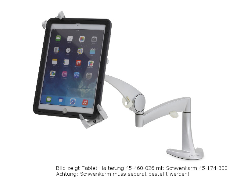 Ergotron 45-460-026 verschließbare Tablethalterung mit Neo Flex Arm und Tablet