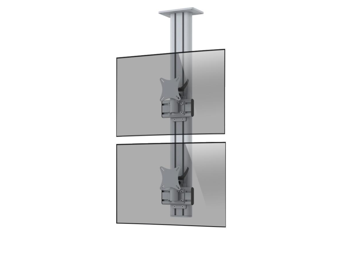 MonLines MDH203G Flat 2-fach vertikal Monitor Deckenhalter Alu 25-30 Zoll, grau