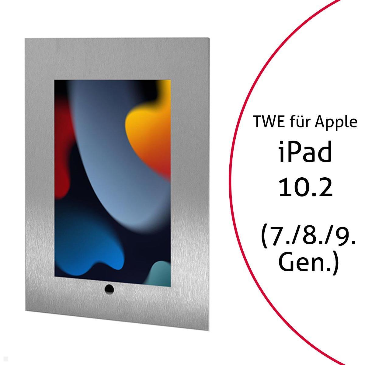 TabLines TWE089E Tablet Wandeinbau für Apple iPad 10.2 (7./8./9. Gen.), HB, Edelstahl