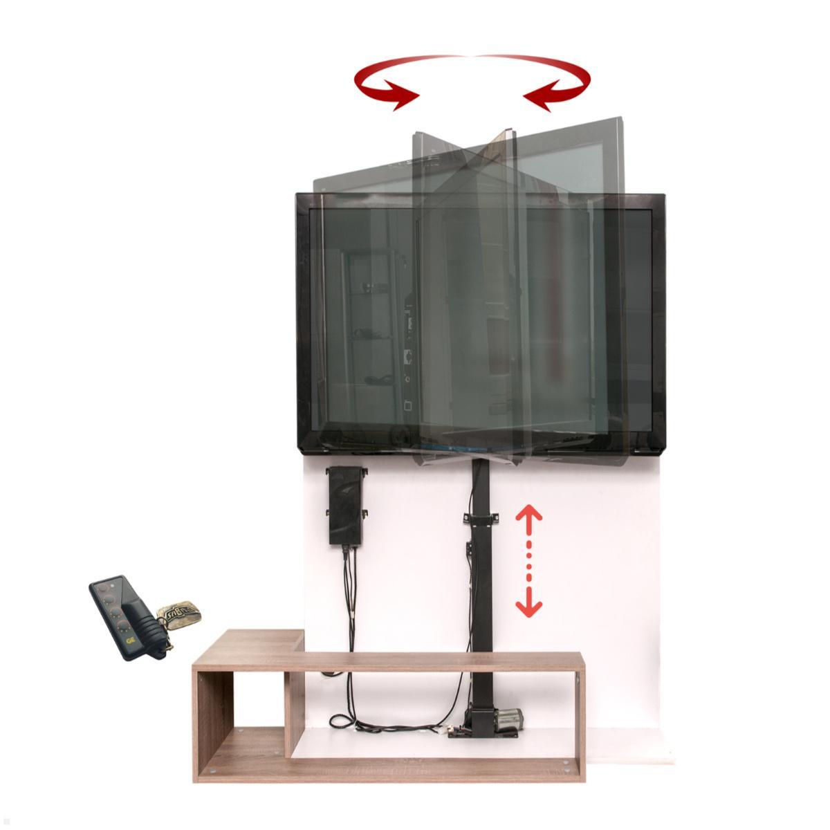 MonLines MLS010B TV Lift schwenkbar bis 50 Zoll, 762 mm Einbau, 721 mm Hub, drehbar