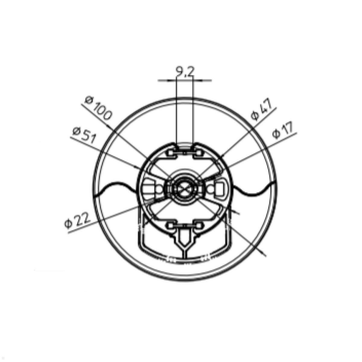 Novus POS base 600 Säule mit Kabelübergang (851+6005+002), anthrazit, Zeichnung