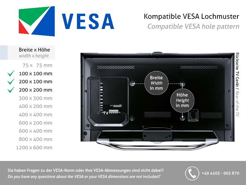 edbak MSV1 Monitorhalterung mit Tischklemme, schwarz VESA Standard