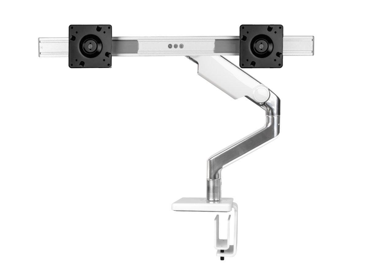 Humanscale M8.1 Dual Monitorhalter für USM Tische, weiß Vorderansicht