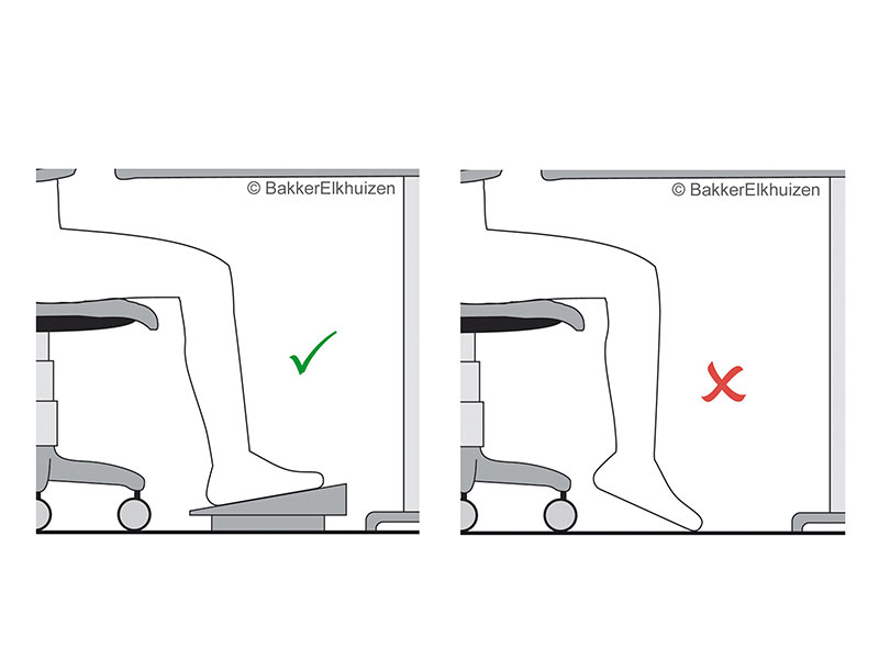 BakkerElkhuizen Basic 952 ergonomische Fußstütze, ergonomische Anwendung