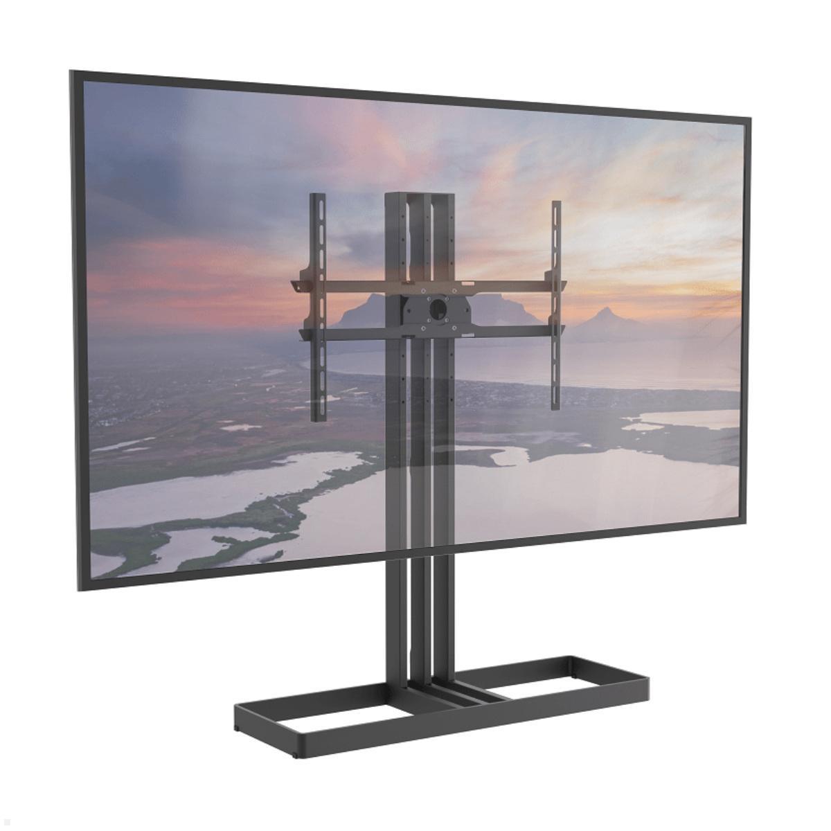 Cavus EDGE100B64 TV Bodenständer 1000 mm Säule VESA 600x400, schwarz mit Heavy Duty TV Gerät