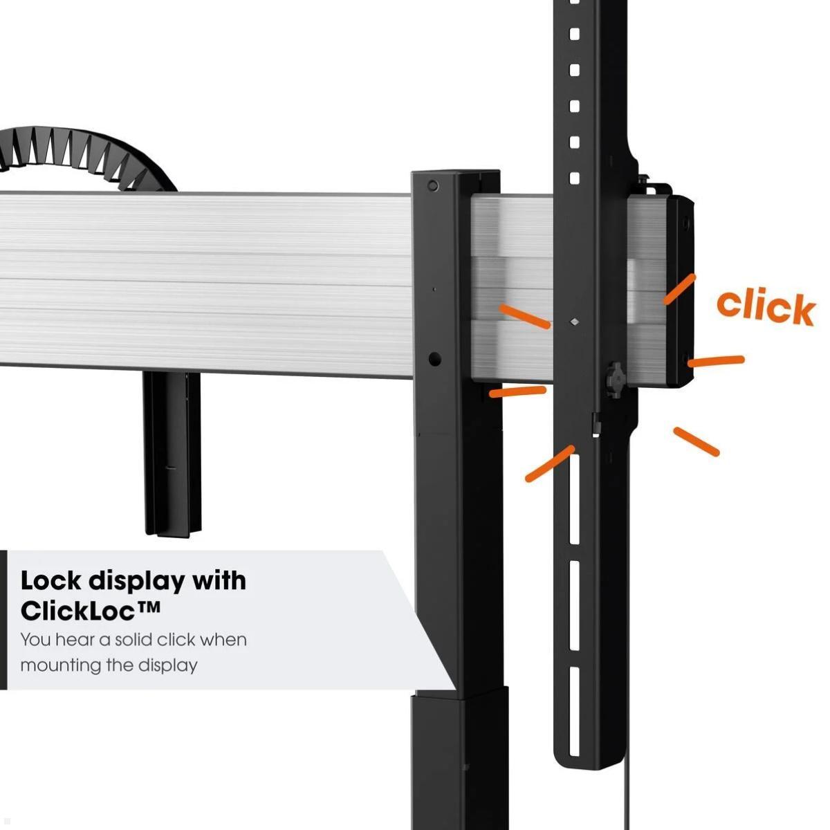 Vogels RISE 2005W elektrischer TV Boden-Wandhalter, 50 mm/s, weiß, ClickLoc