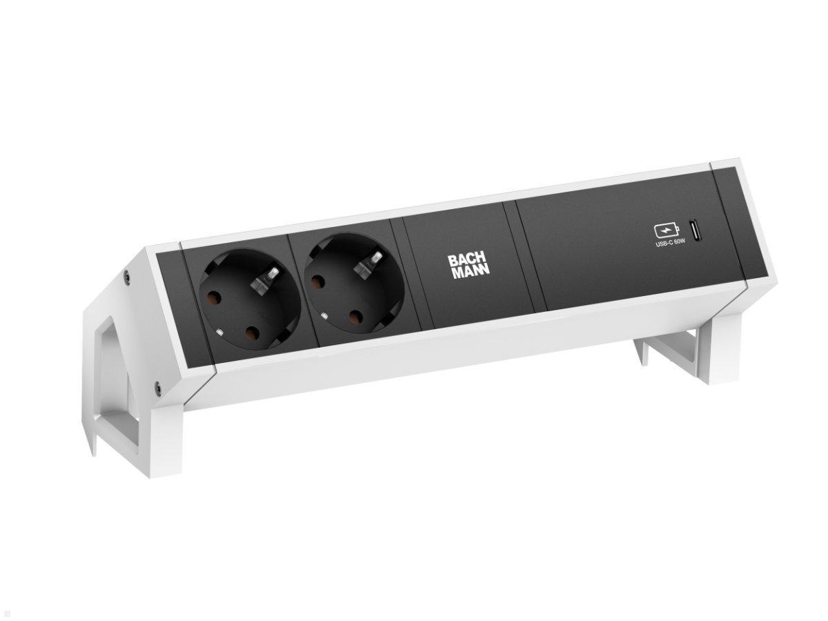 Bachmann DESK 2, 2x Steckdose, 1 USB-C Charger 60 W (902.934) weiß