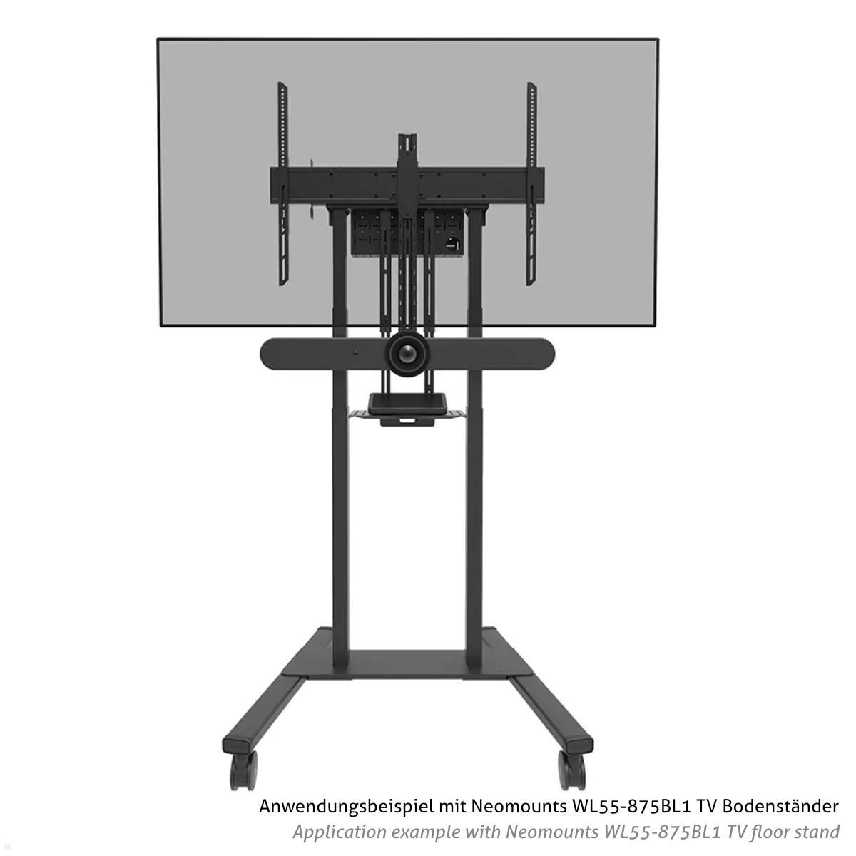 Neomounts AFL-875BL1 Videobar / Multimedia Halterung für Logitech Rally Bar Anwendung Videobar unter dem Bildschirm