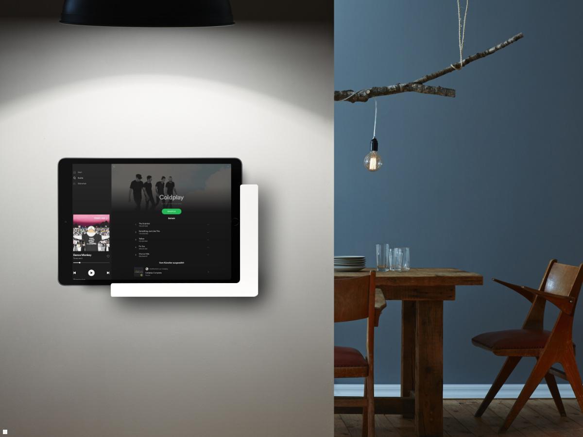 TabLines TWP006W Wandhalterung für iPad Pro 12.9 (3./4.Gen.), weiß, Anwendung