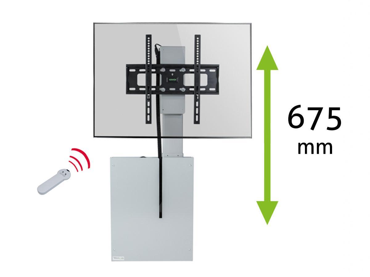 MonLines MLE675S TV Lift Wandhalterung elektrisch mit Einhausung, 675mm, silber