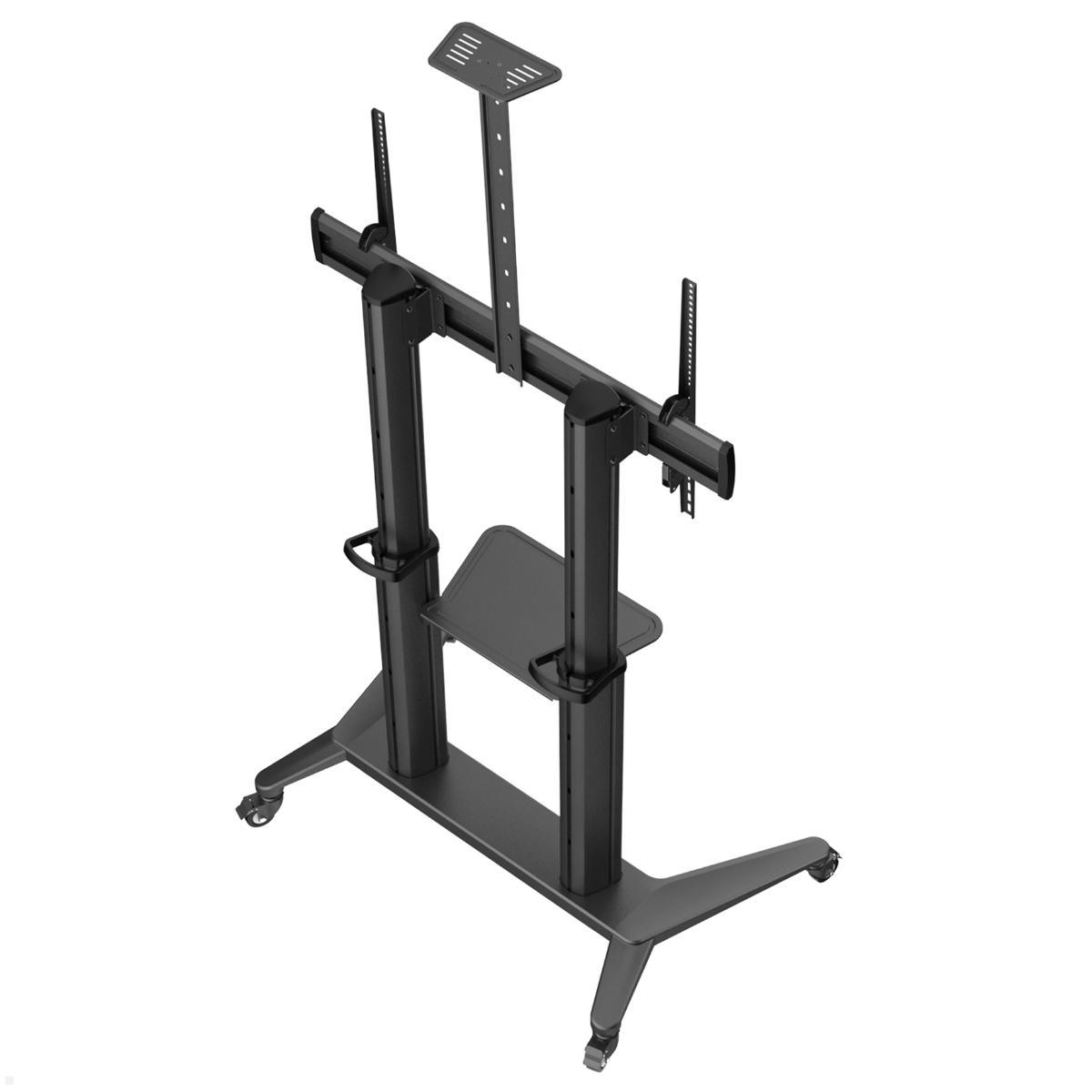 PureMounts PDS-0012C TV Ständer mit Rollen bis 90 Zoll, neigbar und schwenkbar