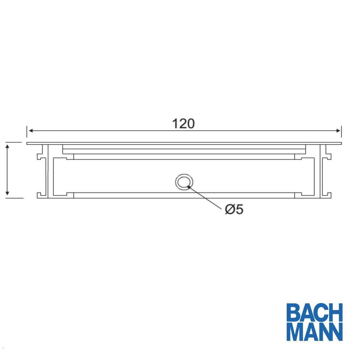 Bachmann Loop Square Kabeldurchführung 120x240mm, silber (930.320) technische zeichnung