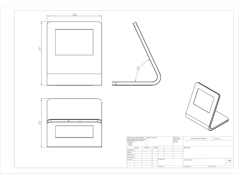 TabLines TTS025 Design Tablet Stand für Apple iPad Pro 9.7 Zeichnung