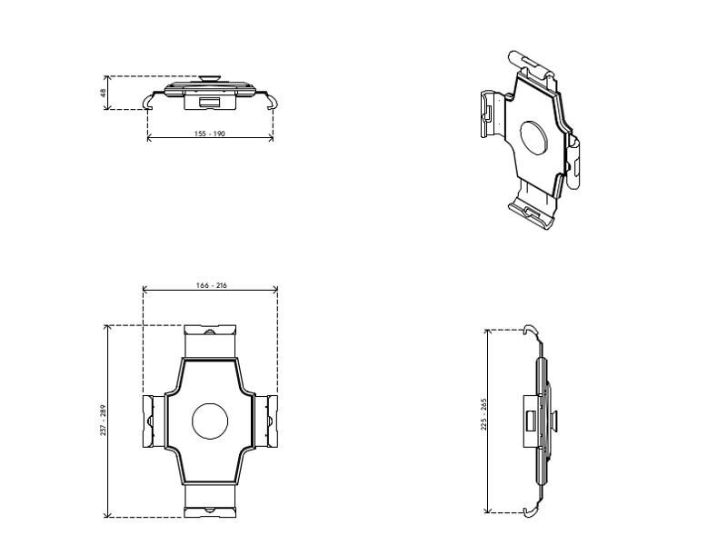 Dataflex 58.053 Viewlite universelle Tablethalterung Zeichnung