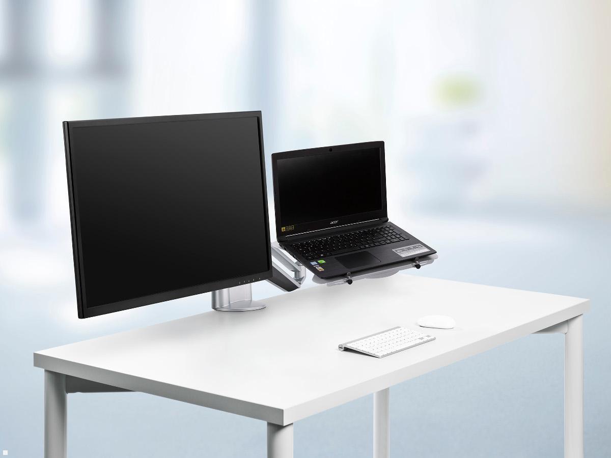 Novus Clu Duo Monitorhalterung mit Notebookhalterung silber (990+4519+000)