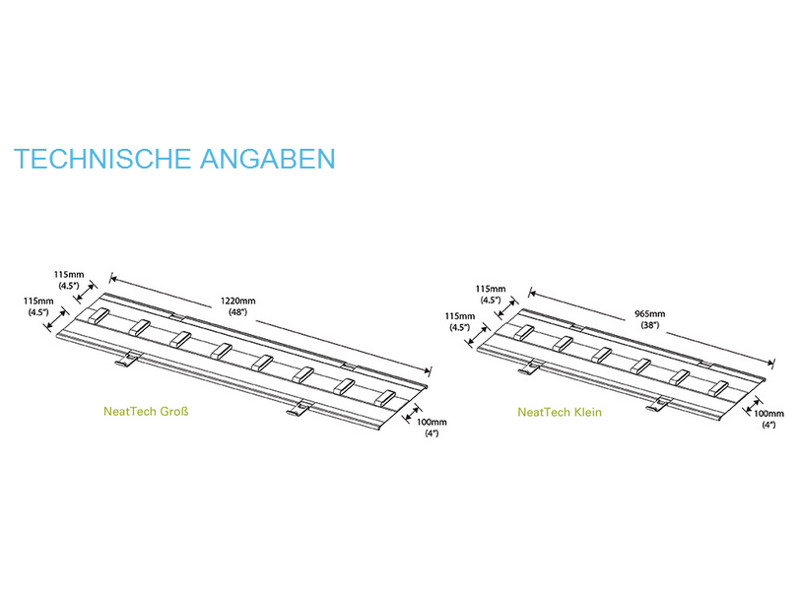 Humanscale NeatTech NTSGG Kabelnetz Zeichnung